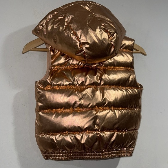 Janie & Jack vest Rose Gold Puffer with Hood 7 8 yrs old pockets cozy - Picture 4 of 4